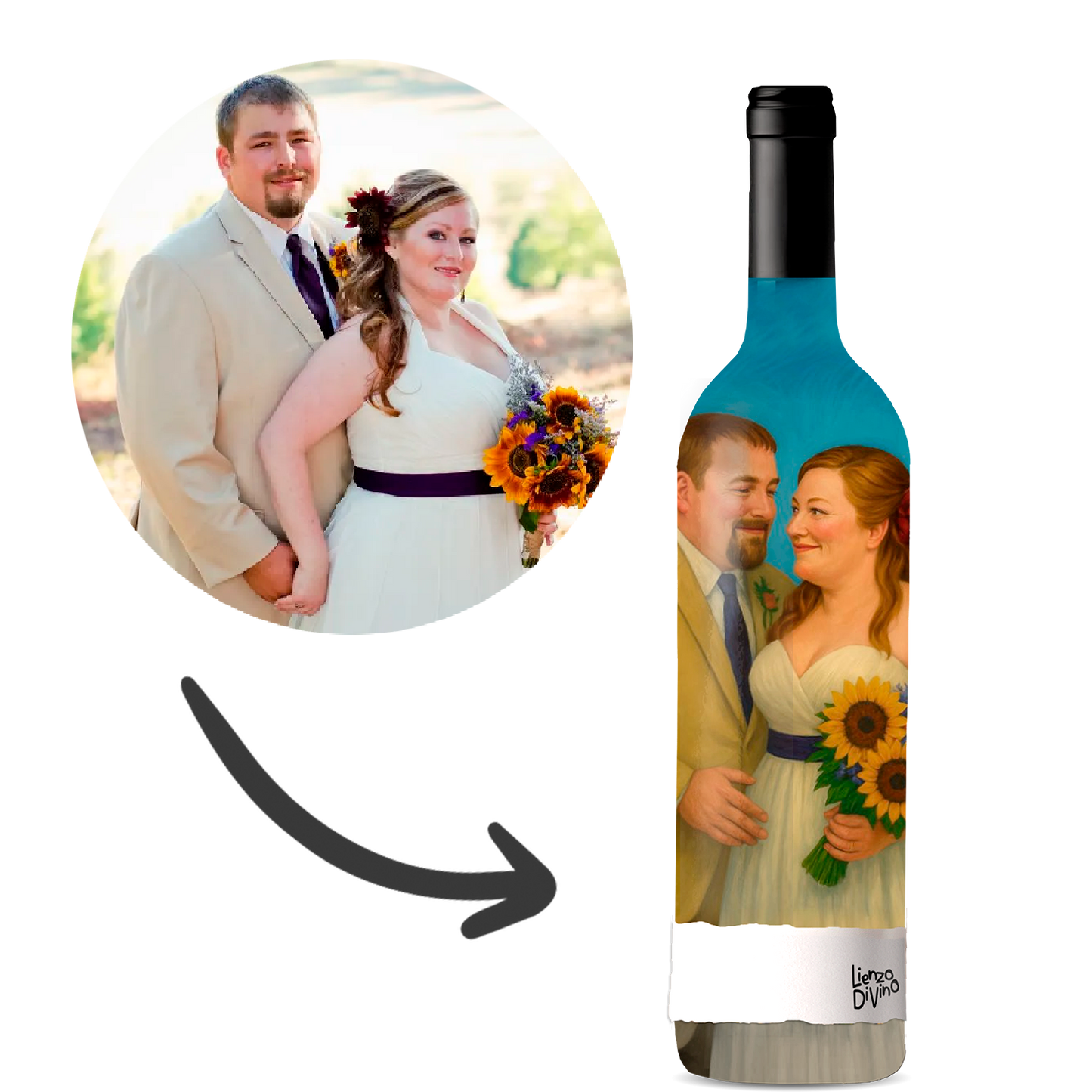 Novios en el jardín pintada a mano🖌️ (Personalizada)