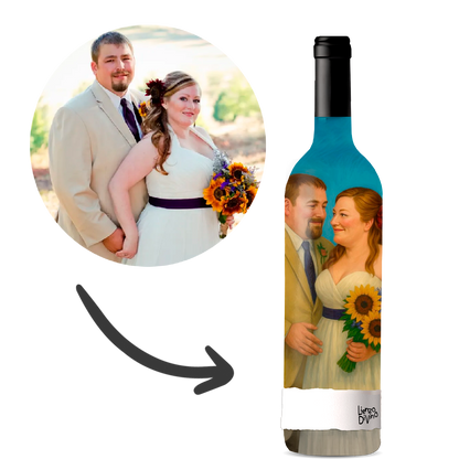 Novios en el jardín pintada a mano🖌️ (Personalizada)